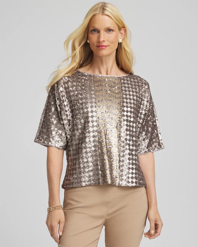 Art Deco Dolman Sequins Tee - image 1